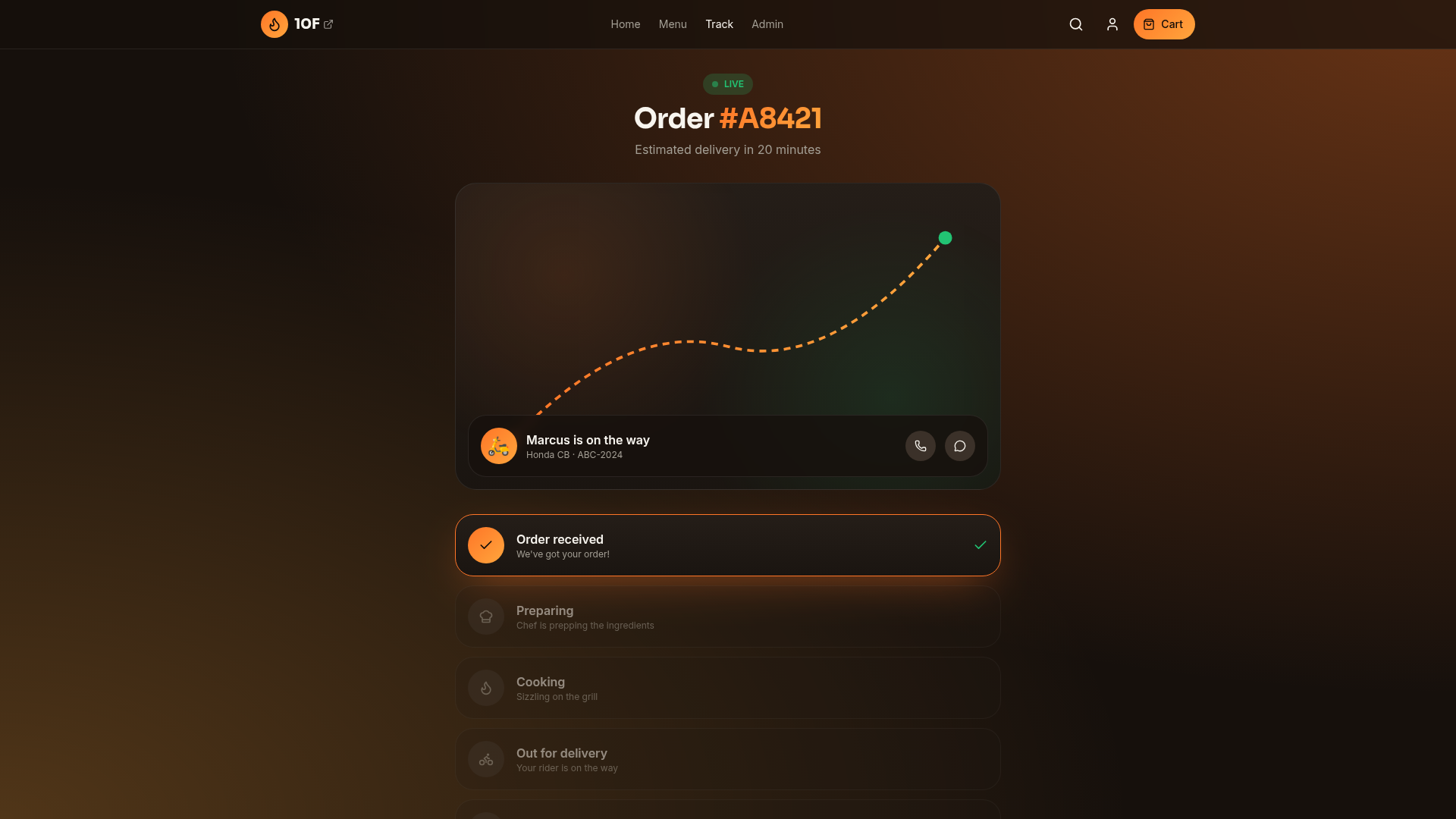 Live order tracking